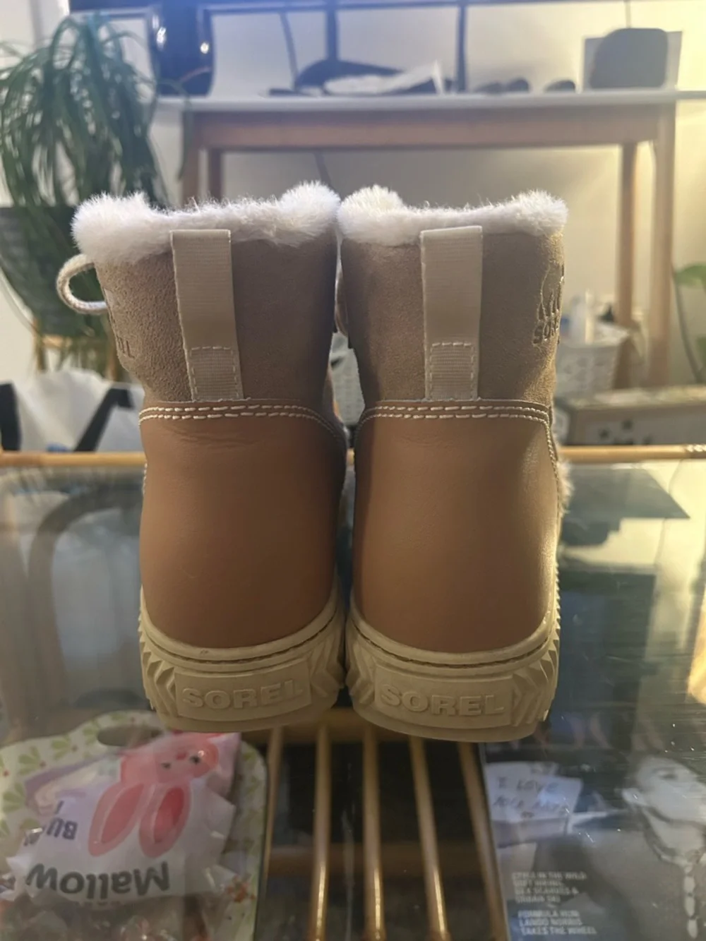 Sorel Taupe Suede Faux-Shearling Lace-Up Winter Boots - Picture 4 of 7
